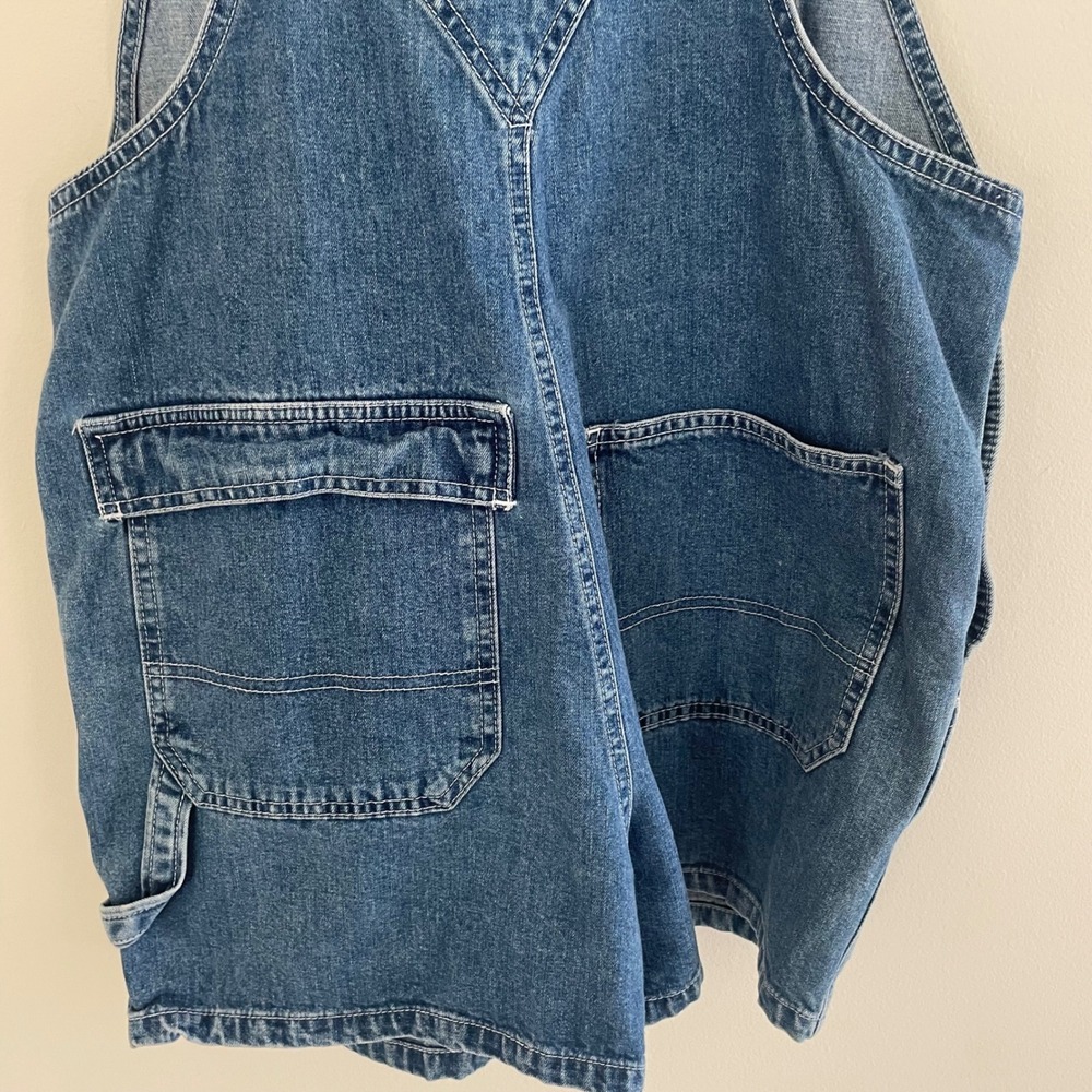 Gap Blue Denim Shortalls Medium Wash 100% Cotton Carpenter Overalls‎ Size Small - Picture 5 of 8